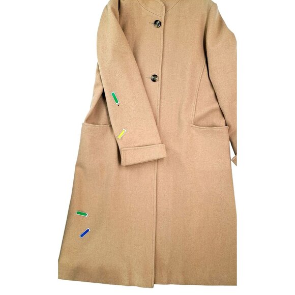 Vintage Gino Rossi For Wilson Camel Hair Coat Women Size 12 Pockets Button Front - Picture 10 of 13